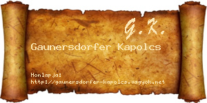 Gaunersdorfer Kapolcs névjegykártya